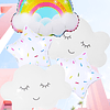 Conjunto de 5 peças de balão arco-íris, nuvem e estrela