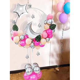 23 peças/conjunto 68 polegadas Kit de suporte de arco de balão de plástico, kit de armação de balão diy redondo para festa de aniversário infantil, decoração de festa de casamento