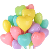 10 peças 18 polegadas Balão de alumínio com 2 peças de acessórios de balão, balão de decoração de festa aleatória em forma de coração de arco-íris pastel macaron