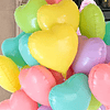 10 peças 18 polegadas Balão de alumínio com 2 peças de acessórios de balão, balão de decoração de festa aleatória em forma de coração de arco-íris pastel macaron