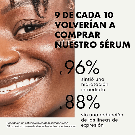 Sérum anti-idade com 2% de ácido hialurónico orgânico e 10 antioxidantes, 8 vezes mais potente, hidrata e reafirma, 100% vegano e desenvolvido por dermatologistas