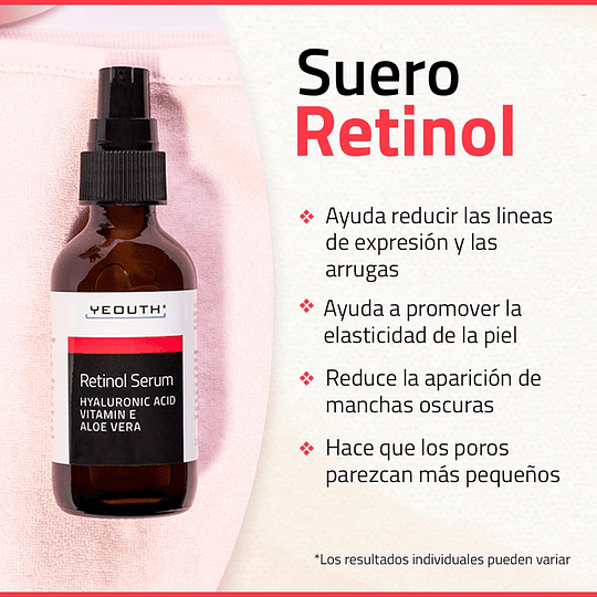 Sérum de retinol 2,5 % com ácido hialurónico, aloé vera, vitamina E, aumenta a produção de colagénio, reduz as rugas e as linhas finas