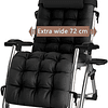 Cadeira reclinável para atividades ao ar livre com gravidade zero e porta-copos, cadeira extra larga e ajustável para espreguiçadeiras de pátio Praia jardim , com almo...
