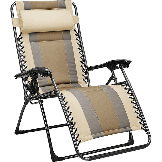 Cadeira acolchoada com gravidade zero, 100 x 76 x 112 cm, bege