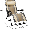 Cadeira acolchoada com gravidade zero, 100 x 76 x 112 cm, bege