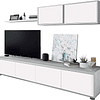 Móvel de sala de estar moderno, medidas: 43 cm de altura x 200 cm de largura x 41 cm de fundo (branco Artik e cinza)