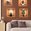4peças adesivo de parede estampa floral
