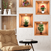 4peças adesivo de parede estampa floral