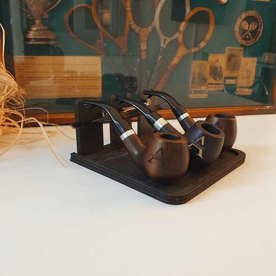 Cachimbo e suporte de tabaco personalizados, 3 cachimbos, ferramenta de limpeza de cachimbo com colher e escova, cachimbo especial gravado, presente de padrinhos