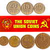 Lote de moedas da URSS CCCP da Rússia Soviética Kopeks 1961-1991 Brasão comunista