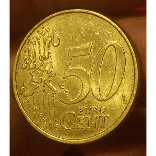 Moeda  de coleção 2002 50 Cêntimos de Euro Achado Raro