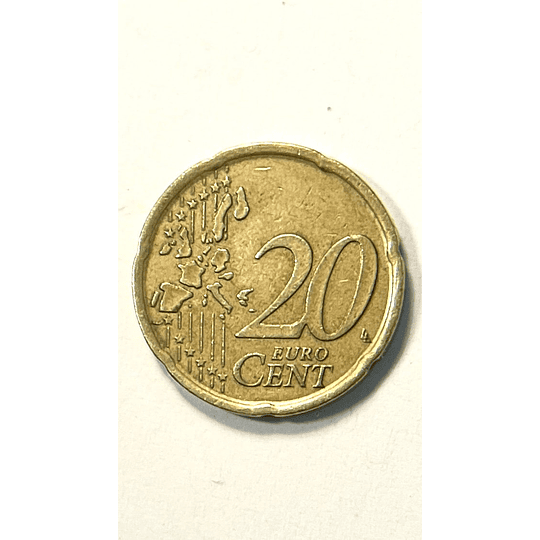 20 Cêntimos de Espanha de 1999 Moeda de Coleção Rara