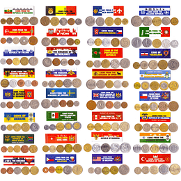 160 moedas antigas de 32 países diferentes do mundo. Megapacote. Alto valor. Um ótimo presente para numismata