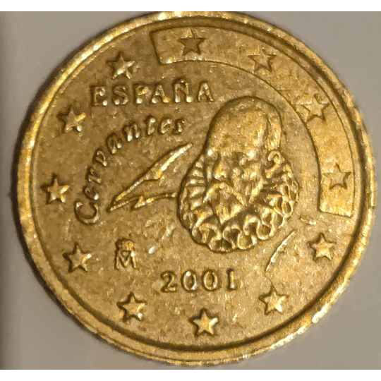 Moeda de Coleção Rara Moeda de 50 cêntimos Espanha 2001 M