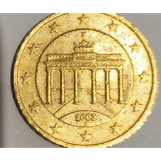 Moeda de 50 cêntimos 2002 Alemanha D Moeda de Coleção