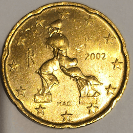Moeda de Coleção 20 cêntimos 2002 Itália