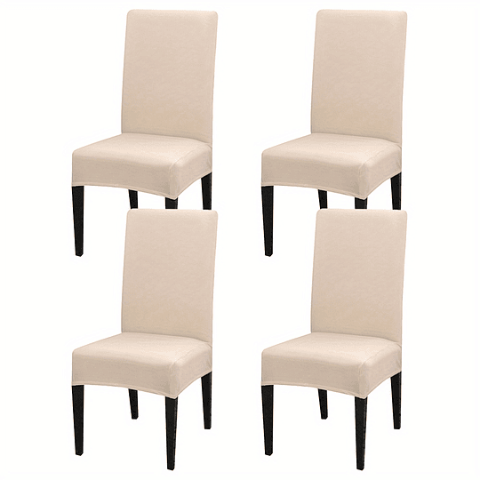 Conjunto de capas de cadeira de seda leite elástica, composto por 4 ou 6 peças
