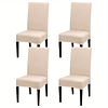 Conjunto de capas de cadeira de seda leite elástica, composto por 4 ou 6 peças