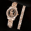 6 Peças Relógio Feminino Rome Fashion Quartz Watch Relógio De Pulso Analógico 