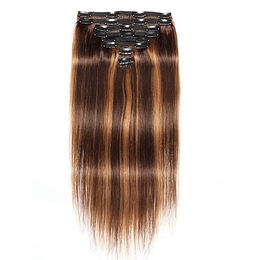 8 Peças Direto Clip Cabelo Humano Destaque Virgem Extensão Clip Aplique De Cabelo Trama Aplique De Cabelo Ombre Mel Loiro Cabelo Tece Ombre Cor