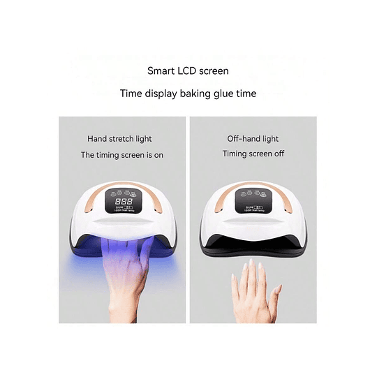 1 Peça Lâmpada De Unhas De Alto Poder Portátil Dourada, Lâmpada De Cozimento De Leds De Terapia De Luz Para Unhas Com Suporte De Telefone Celular Para Secagem De Unhas