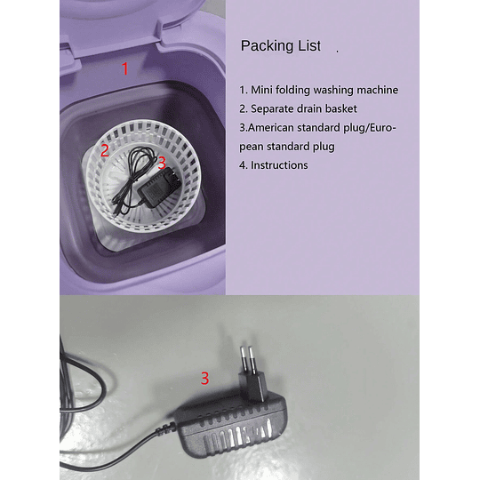 Máquina De Lavar Mini Dobrável De 11 Litros - Para Limpeza De Roupas Íntimas, Meias, Roupas Pequenas Com Função De Secagem Por Centrifugação, Portátil