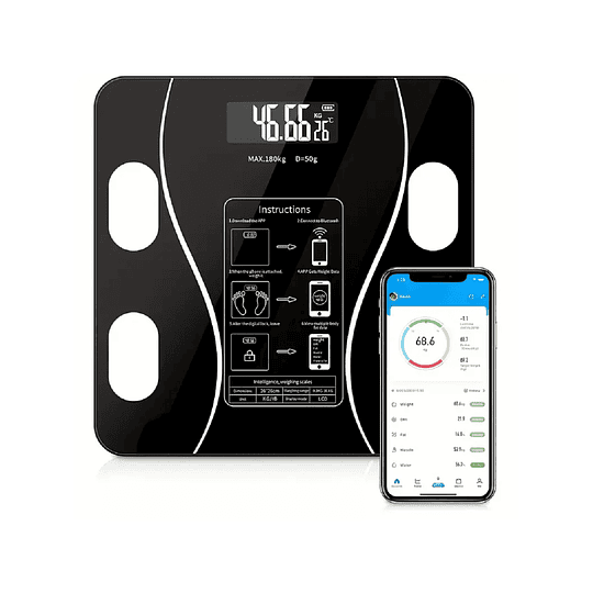 1 Peça Escala De Gordura Corporal Digital Inteligente Com Display Led, Conecta-se Ao Aplicativo Do Telefone Inteligente, Escala De Imc, Ferramenta De Banheiro