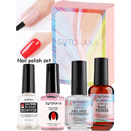 Desidratador E Primer De Esmalte Em Gel De 15ml, 4 Unhas Naturais Sem Ácido Para Preparar Primer Desidratante E De Ligação, Adequado Para Unhas Em Pó Acrílico