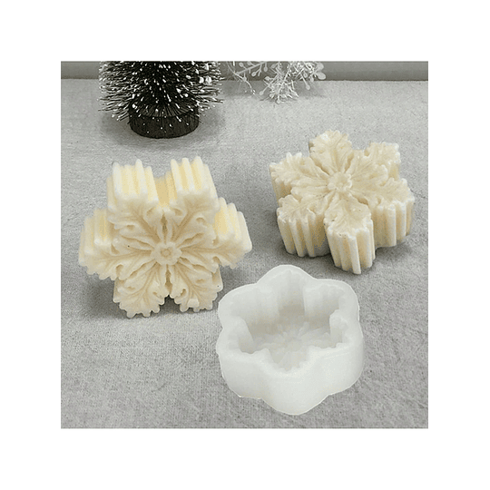 1pc Molde De Silicone Em Forma De Folha De Floco De Neve Para Vela De Aromaterapia Caseira, Vela De Natal Diy Que Faz Molde De Gesso