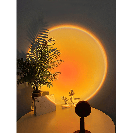 1peça Refletor led sunset, mini luz ambiente de projeção criativa, luz noturna romântica para decoração de parede viva de quarto café