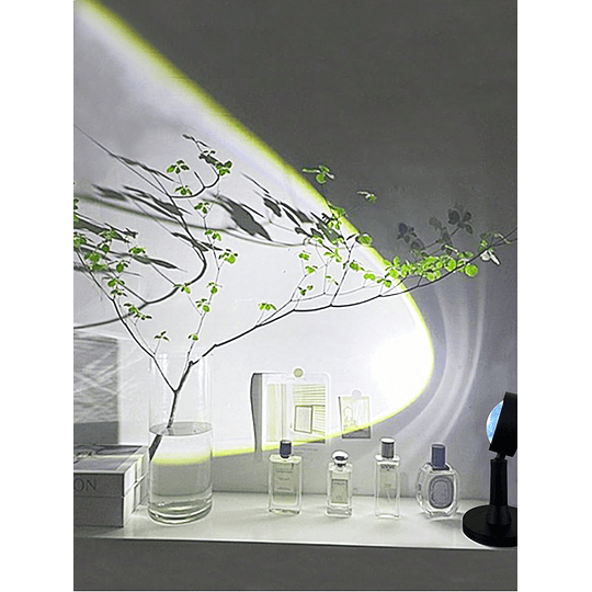 1peça Refletor led sunset, mini luz ambiente de projeção criativa, luz noturna romântica para decoração de parede viva de quarto café