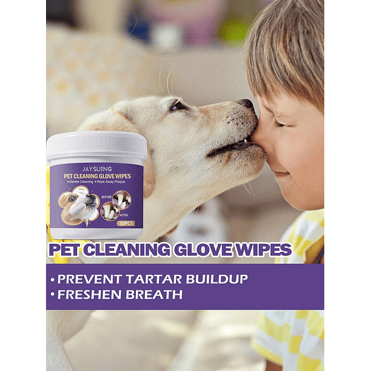 50 Peças Luvas De Limpeza Suave Para Dentes E Gomas Para Animais De Estimação, Removem Tártaro E Odor