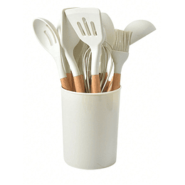 Conjunto De 12 Peças De Utensílios De Cozinha Em Material De Silicone Para Cozinhar