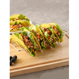 1peça Rack de suporte para tacos de aço inoxidável, suporte rígido para comida mexicana, concha macia em forma de onda, ferramenta para cozinha, exibição de comida para restaurante
