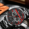 Relógio de quartzo de mão redonda com mostrador triplo de 1 peça e pulseira de 1 peça