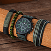 1 relógio masculino de quartzo com data e 3 pulseiras
