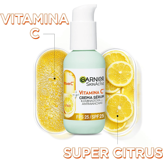 Soro facial iluminador e anti-manchas 2 em 1, com 20% de vitamina C e FPS25, não oleoso, clinicamente testado, 50 ml