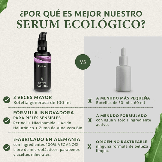 Sérum Facial Retinol Puro para o rosto - VEGAN 100ml - Antimanchas e Antirrugas - Contorno de Olhos e Rosto - Niancinamida + Ácido Hialurônico - Sistema de Liberação de 3-Retinol