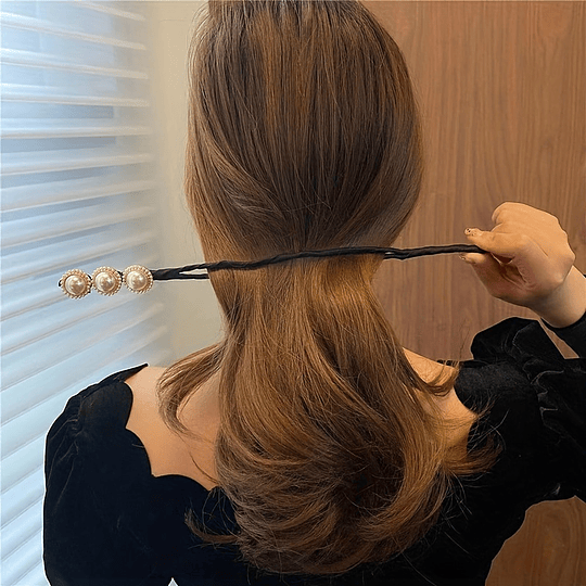 Dispositivo de alfinete de cabelo de pérola falsa feminina para inserção de cabeça, trança de cabelo feminino de volta e clipe de cabelo de cabeça Y2K