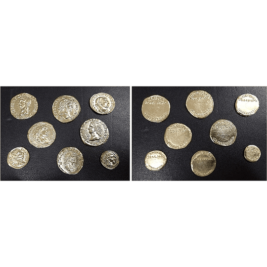 Moedas banhadas a ouro da Roma Antiga Eurofusioni - Conjunto de 8 peças