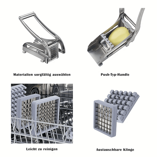 Cortador de batata frita, restaurante comercial Cortador de batata frita de aço inoxidável Cortador de batata vegetal Fatiador de batata com pés de sucção Cortador de batata Cortad...