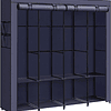 Guarda-roupa, guarda-roupa portátil de tecido, com 4 hastes suspensas, prateleiras, 4 bolsos laterais, 45 x 170 x 167 cm, espaçoso para quarto, sala de estar, azul escuro