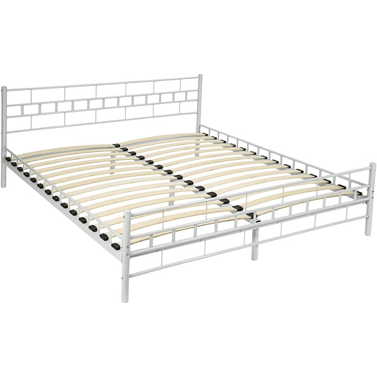 Estrutura de cama metálica com base de ripas - Vários modelos - (140x200cm, preto)