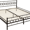 Estrutura de cama metálica com base de ripas - Vários modelos - (140x200cm, preto)