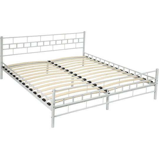 Estrutura de cama metálica com base de ripas - Vários modelos - (180x200cm, preto)