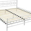 Estrutura de cama metálica com base de ripas - Vários modelos - (180x200cm, preto)