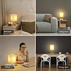 Candeeiro de secretária de 2 peças, candeeiro de noite LED tátil regulável, 3 níveis de brilho, com 2 portas de carregamento USB e 2 lâmpadas E14 regulável, perfeito para escritóri...