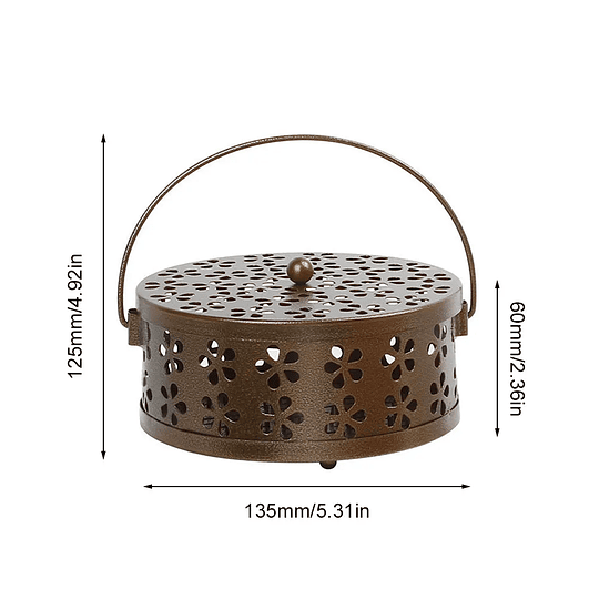 Suporte de bandeja portátil Mosquito Coil, Repelente de insetos doméstico, Caixa de queimador de incenso de sândalo anti-fogo