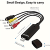 Conversor VHS para digital, placa de captura de vídeo USB 2.0 Dispositivo de placa de captura de áudio e vídeo VHS antigo Mini DV Hi8 DVD VCR para conversor digital para Mac, suporte para PC Windows 2