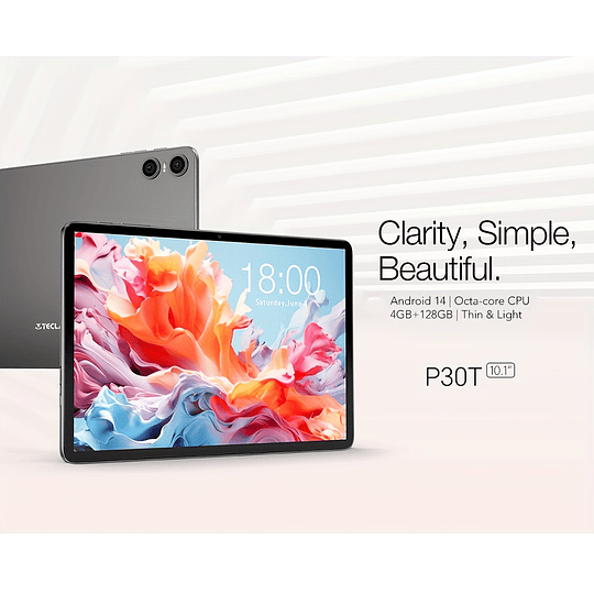 Teclast P30T Tablet 2020 mais recente Android 14 10,1 polegadas, 4 GB de RAM + 128 GB de ROM com 1 TB de expansão Tablet PC, tablets 2 em 1 com teclado, capa Teclast, película protectora, rato sem fio